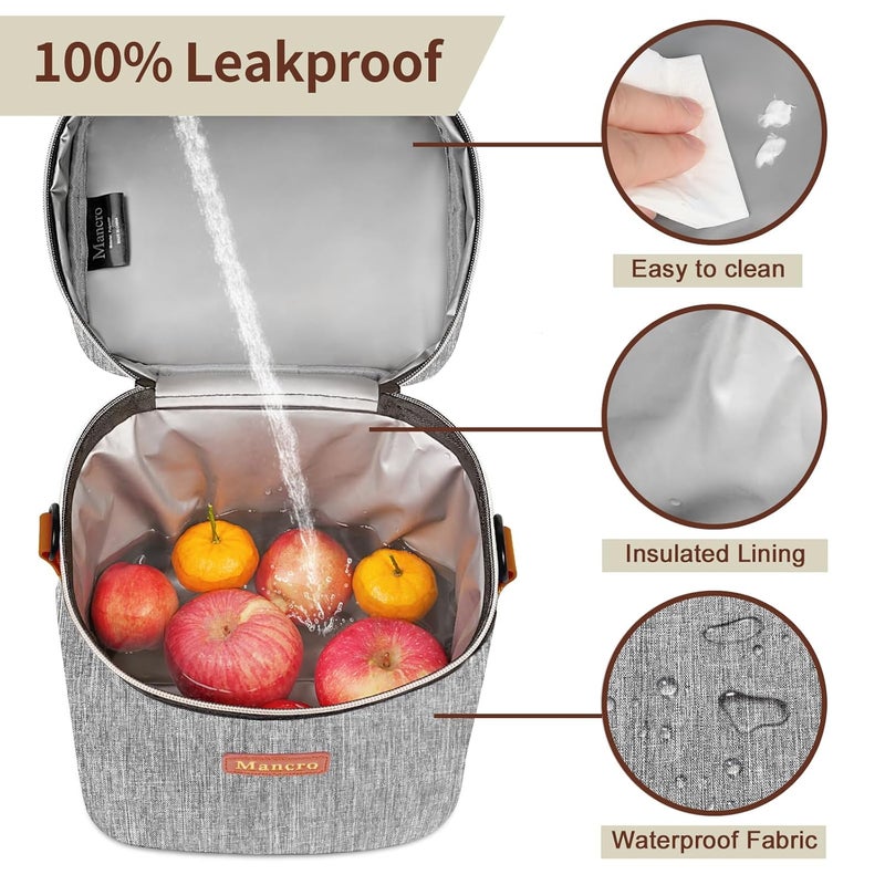 Mancro Insulated Breastmilk Cooler Bag Fits 4 Baby Bottles Up to 9 Ounce，Compact Baby Bottle Travel Bag with Ice Pack for Nursing Mom, Grey - Image 5